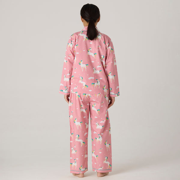 Women Organic Unicorns Pajama Set
