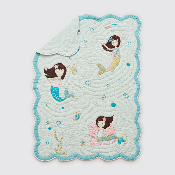 Night Night Crib Gift Set (Mermaids -Mint)