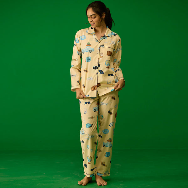 Women Travel Pima Pajama Set