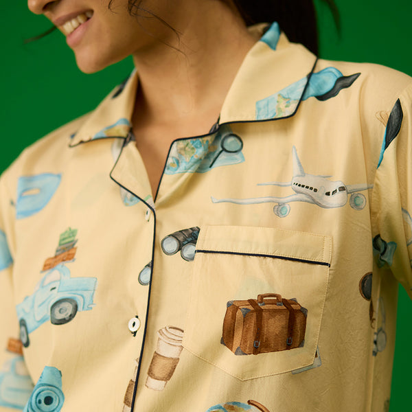 Women Travel Pima Pajama Set