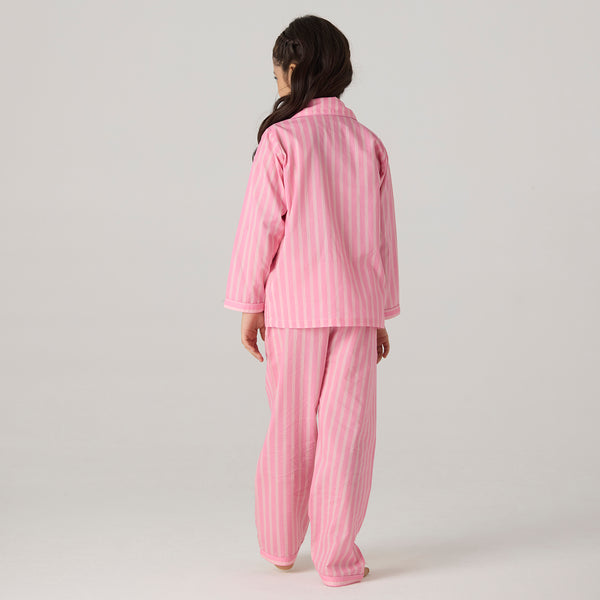 Candy Striped Pima Pajama Set For Kids