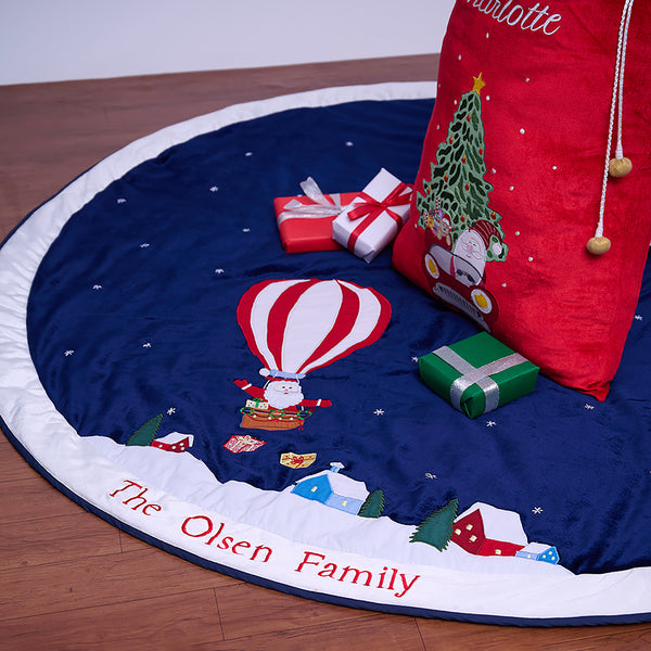 Santa's Balloon Ride Tree Skirt