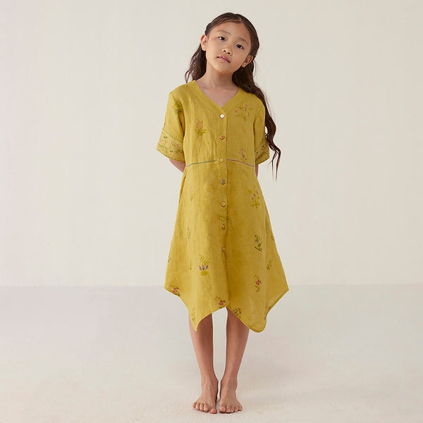 Inoya Linen dress - Ochre