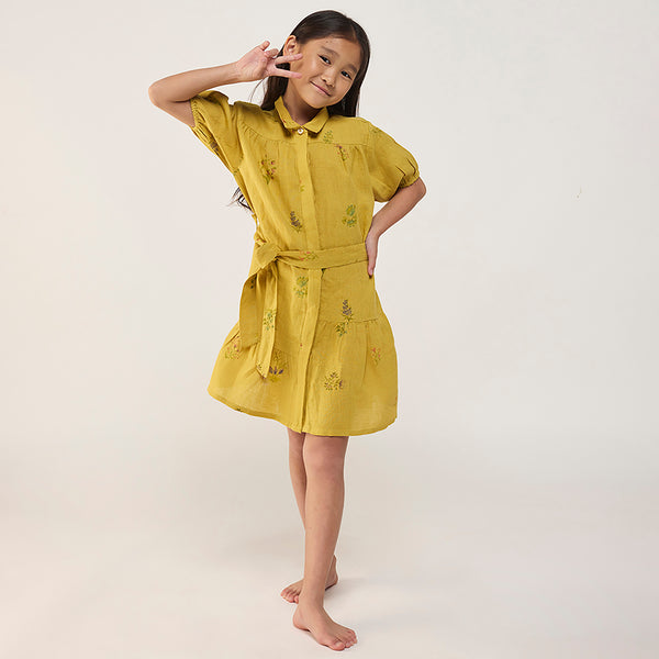 Sia Floral Dress - Ochre