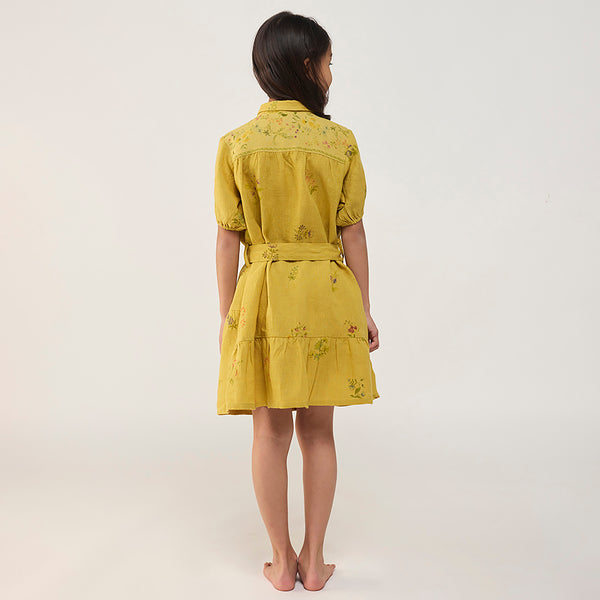 Sia Floral Dress - Ochre