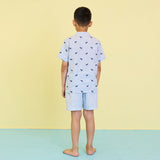 Miki Embroidered Shirt - Sky