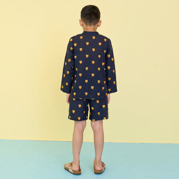 Kenzi Embroidered Shorts - Navy