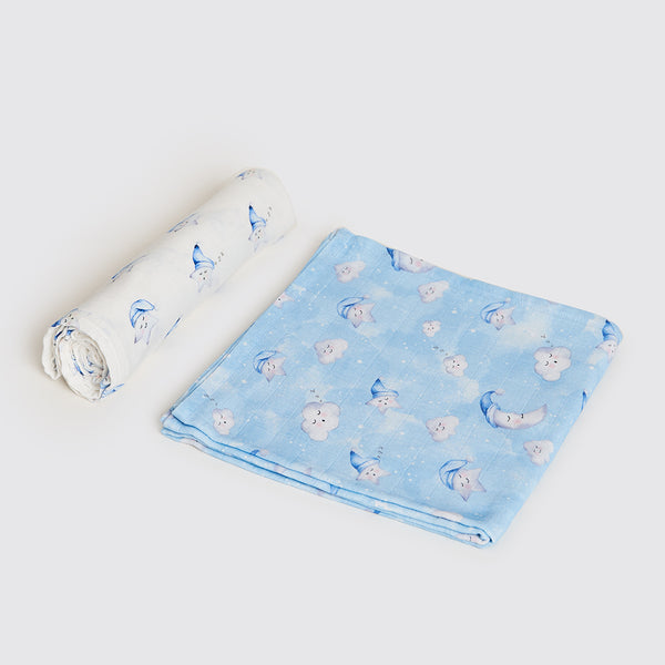 Celestial Blue Organic Swaddle Set