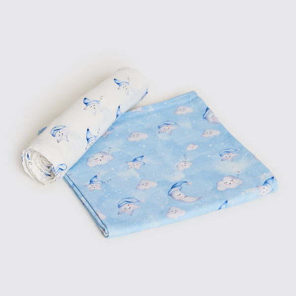 Celestial Blue Organic Swaddle Set