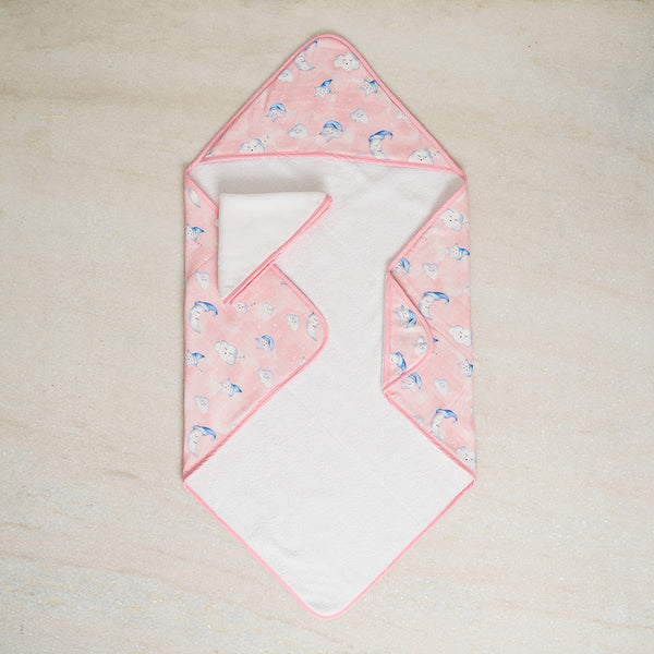 Celestial Pink Organic Muslin Hooded Towel