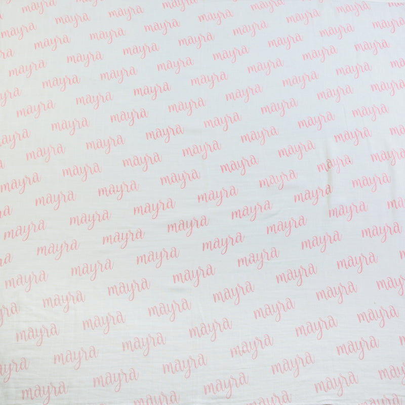 Personalized Name Organic Swaddle (Petal Pink)