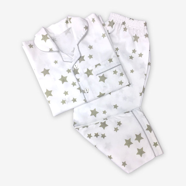 Men Grey Stars Pajama Set
