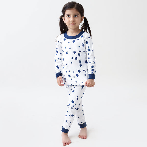 Navy Stars Jersey Pajama Set