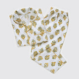 Madison Blockprint Pajama Set For Kids (Yellow)