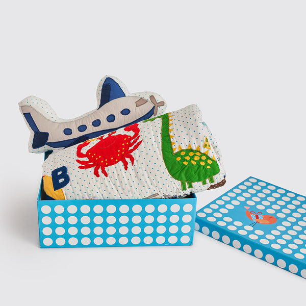 Snuggle Time Crib Gift Set (Alphabets-Blue)