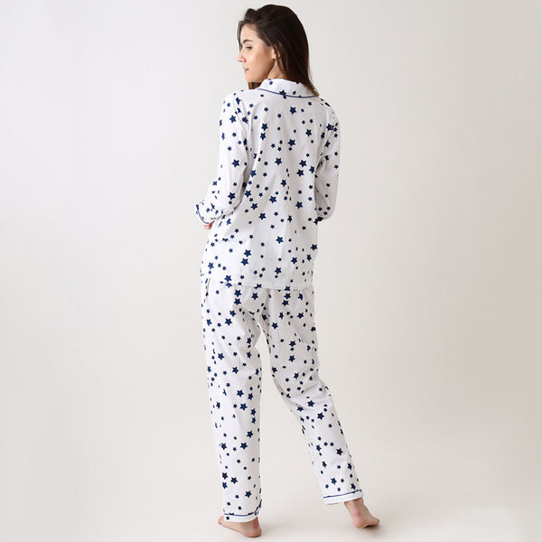Women Navy Star Pajama Set