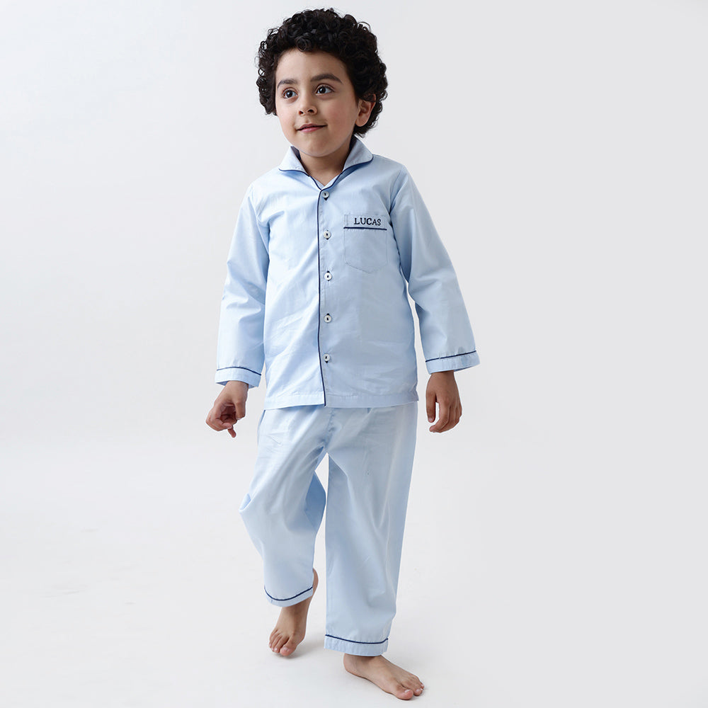 Light blue pajamas set sale