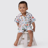 Alphabets Blue Organic Shorts Set For Kids