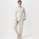 Women Madison Blockprint Pajama Set (Yellow)