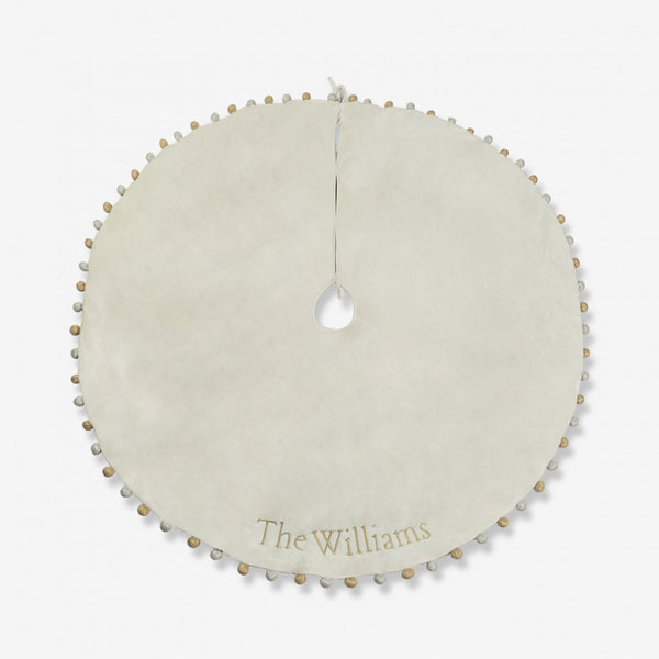 Pom Pom Tree Skirt (Ivory/Gold)