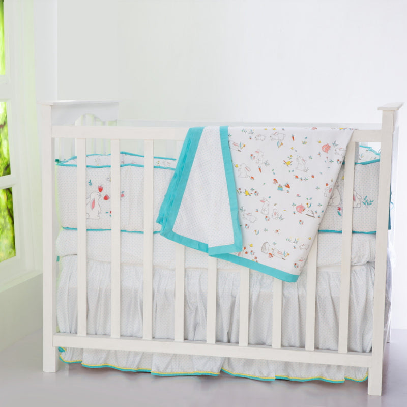 Snuggle Bunny Organic Complete  Crib Bedding Set (With Bumper)