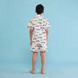 Racing Cars Organic Shorts Set For Kids
