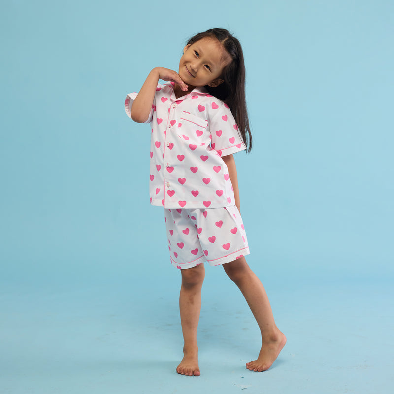 Hearts Shorts Set For Kids