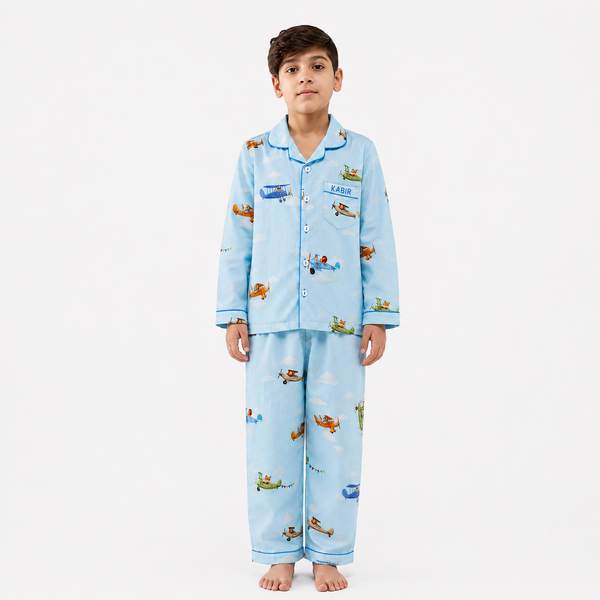 Sky Safari Pima Pajama Set For Kids