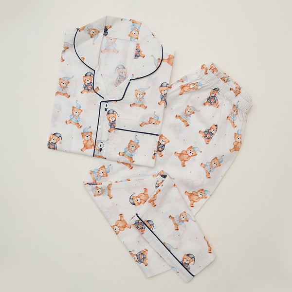 Teddy Hugs Pima Pajama Set For Kids