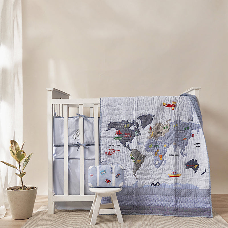 Rockabye Baby Crib Gift Hamper (My World-Blue)