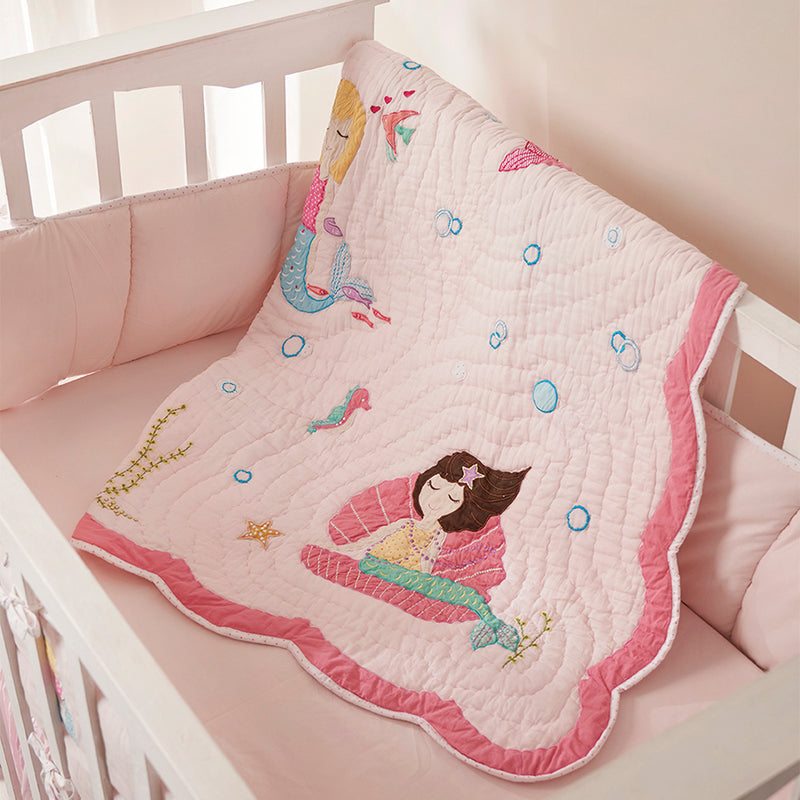 Night Night Crib Gift Set (Mermaids -Pink)