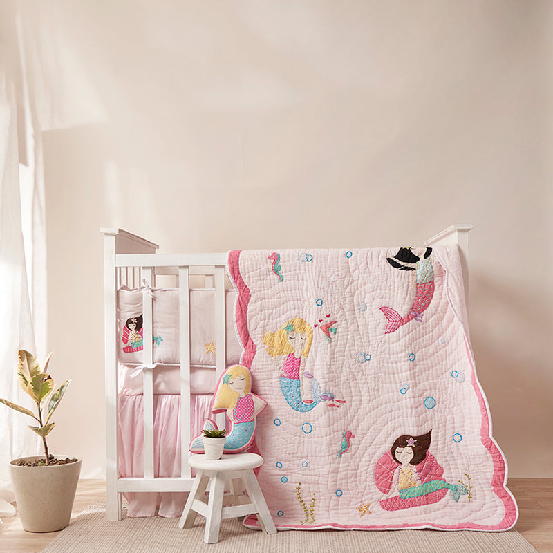 Snuggle Time Crib Gift Set (Mermaids -Pink)