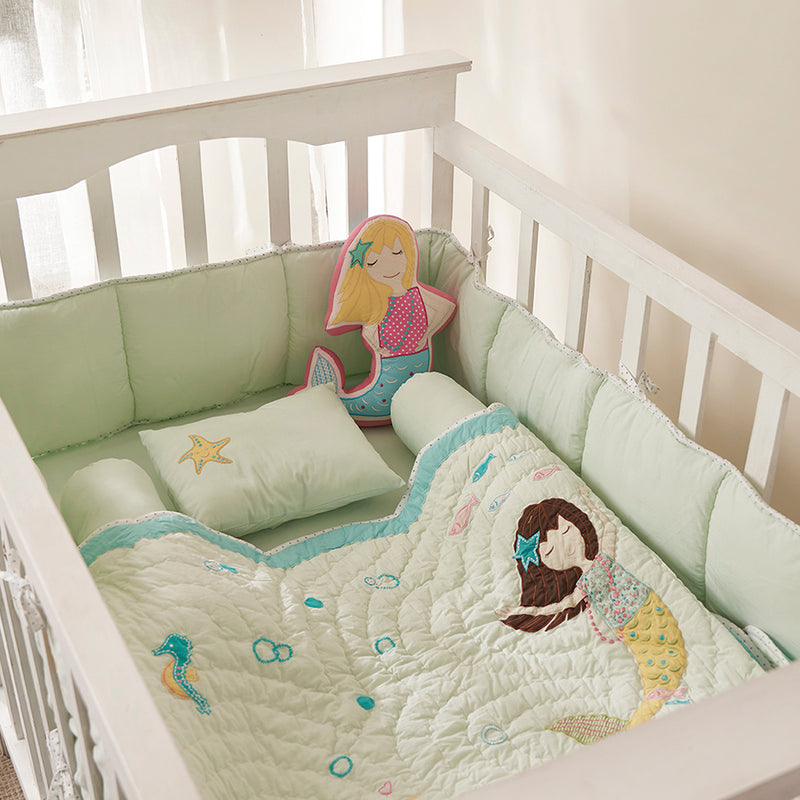 Mermaids Mint Complete Crib Bedding Set