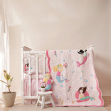 Mermaids Pink Complete Crib Bedding Set