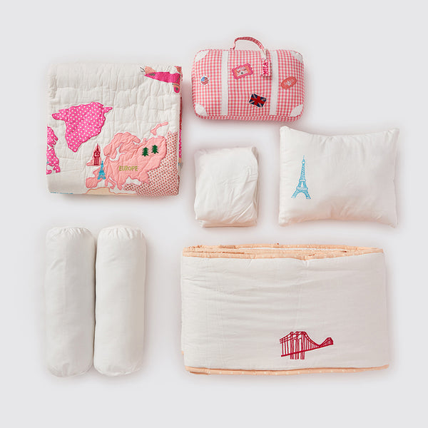 My World Pink Complete Crib Bedding Set