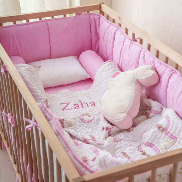 Floral Alphabet Complete Crib Bedding Set