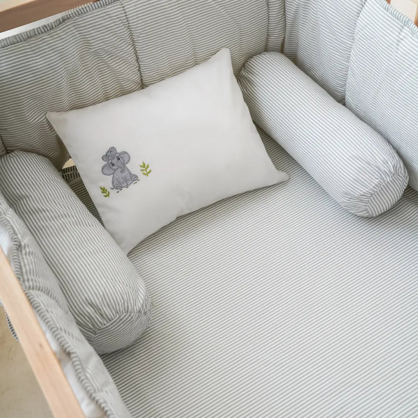 Grey & White Striped Crib Sheet