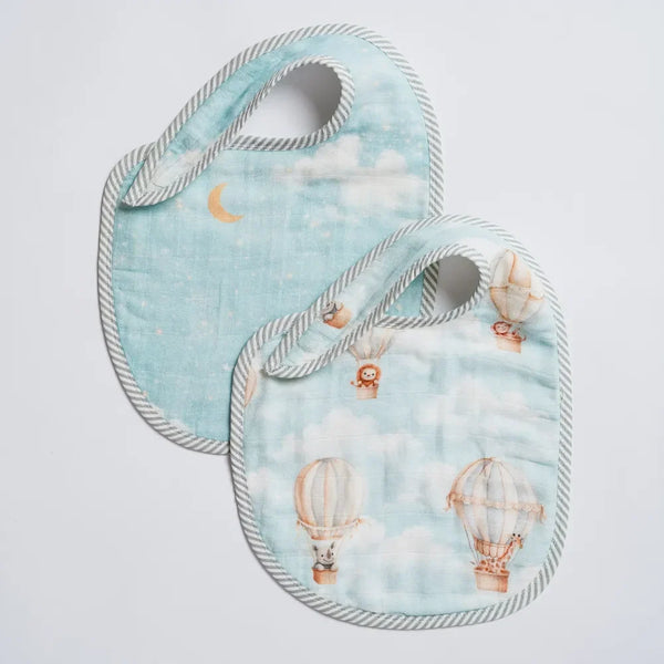 Vintage Balloons Organic Bib Set