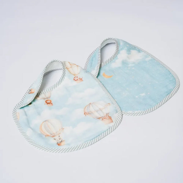 Vintage Balloons Organic Bib Set