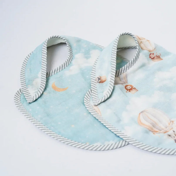 Vintage Balloons Organic Bib Set