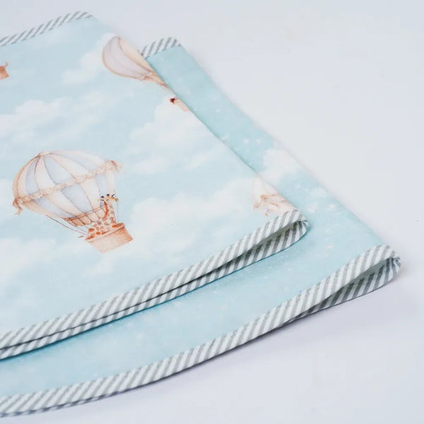 Vintage Balloons Organic Burp Cloth/Bib Set
