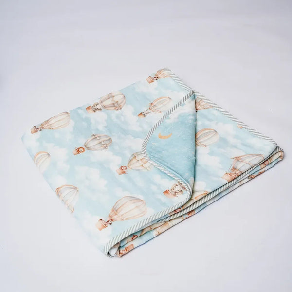 Vintage Balloons Organic Reversible Blanket
