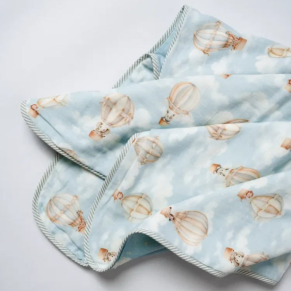 Vintage Balloons Organic Reversible Blanket