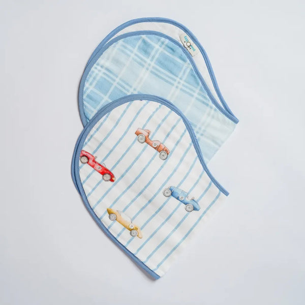 Vintage Racers Organic Burp Cloth/Bib Set