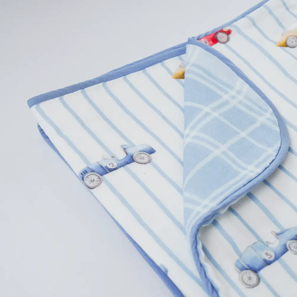 Vintage Racers Organic Reversible Blanket