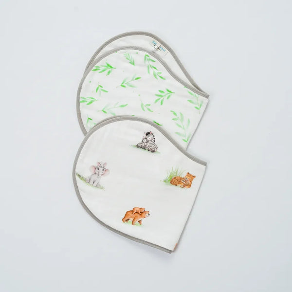 Snuggle Safari Organic Burp Cloth/Bib Set