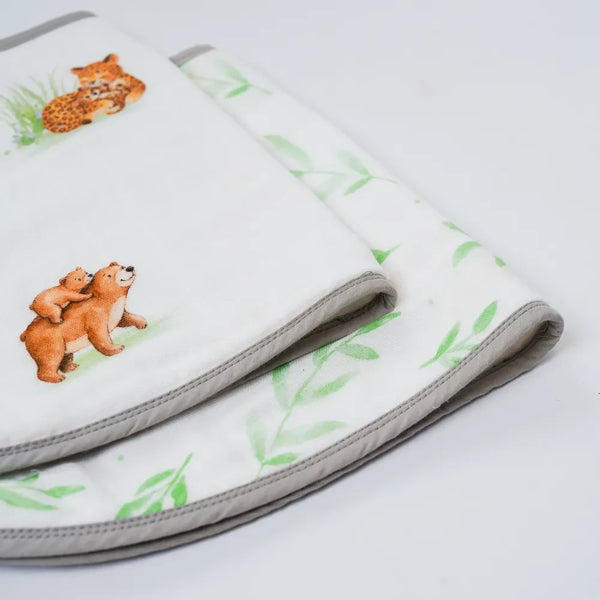 Snuggle Safari Organic Burp Cloth/Bib Set