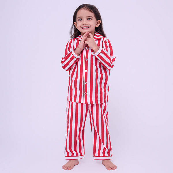 Holiday Stripes Pajama Set For Kids