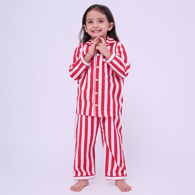 Holiday Stripes Pajama Set For Kids