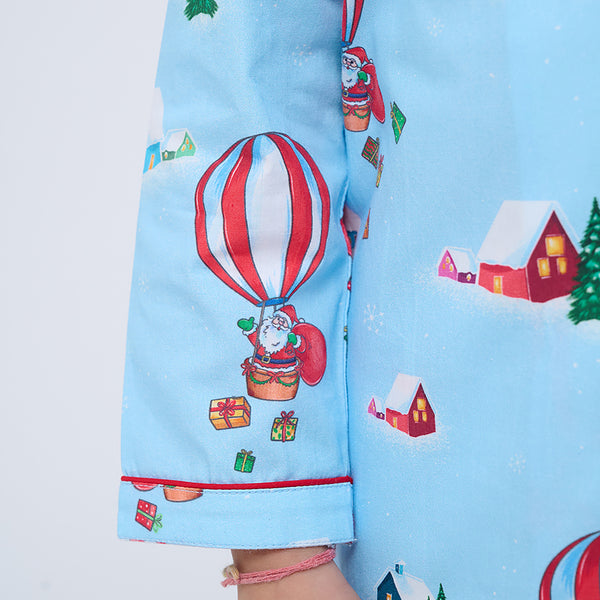 Santa’s Balloon Ride Pajama Set For Kids